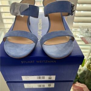 Stuart Weitzman Belinda Light Blue Women's suede Sandals Sz. 9.5B.  NWT